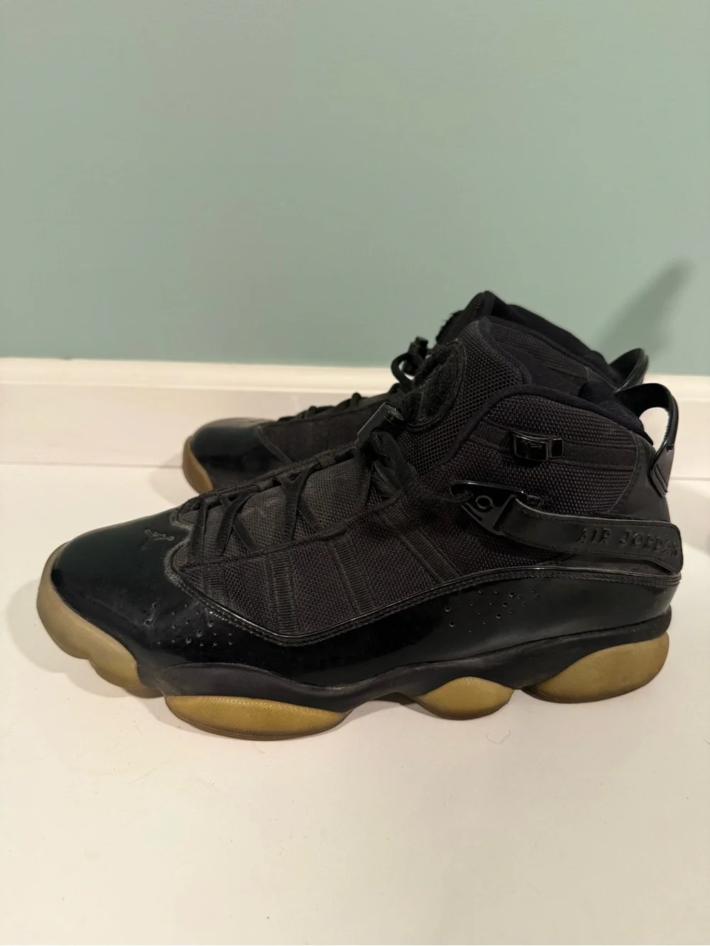 Air Jordan Men's Black High-Top Sneakers with Gum Outsole size 10.5